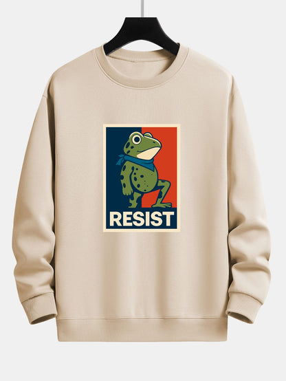 Resist Froschdruck Bequemes Sweatshirt mit lockerer Passform