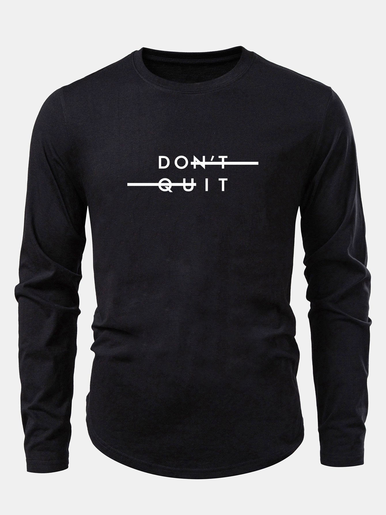 Nicht Aufgeben Druck Baumwolle Bogen Saum T-Shirt