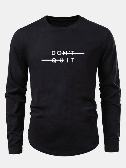 Nicht Aufgeben Druck Baumwolle Bogen Saum T-Shirt