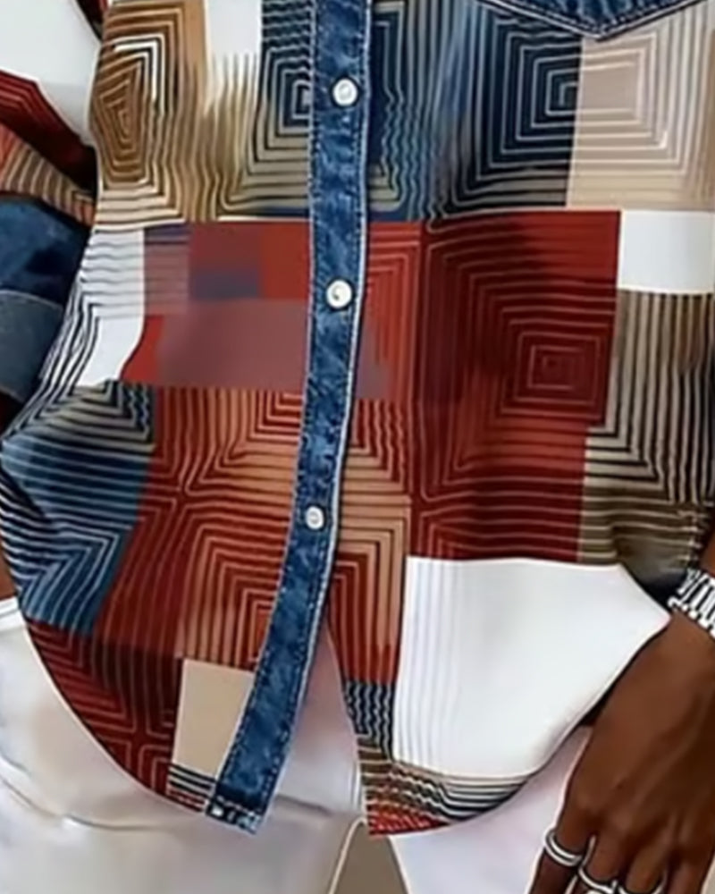 Stutz I Farbblock-Shirt mit modischem Kragen