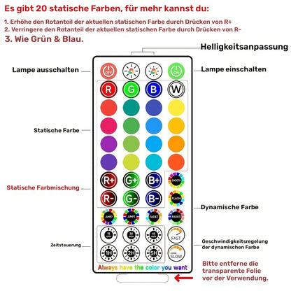 RGB Mondlampe mit Fernbedienung & Timer – 128 Farben
