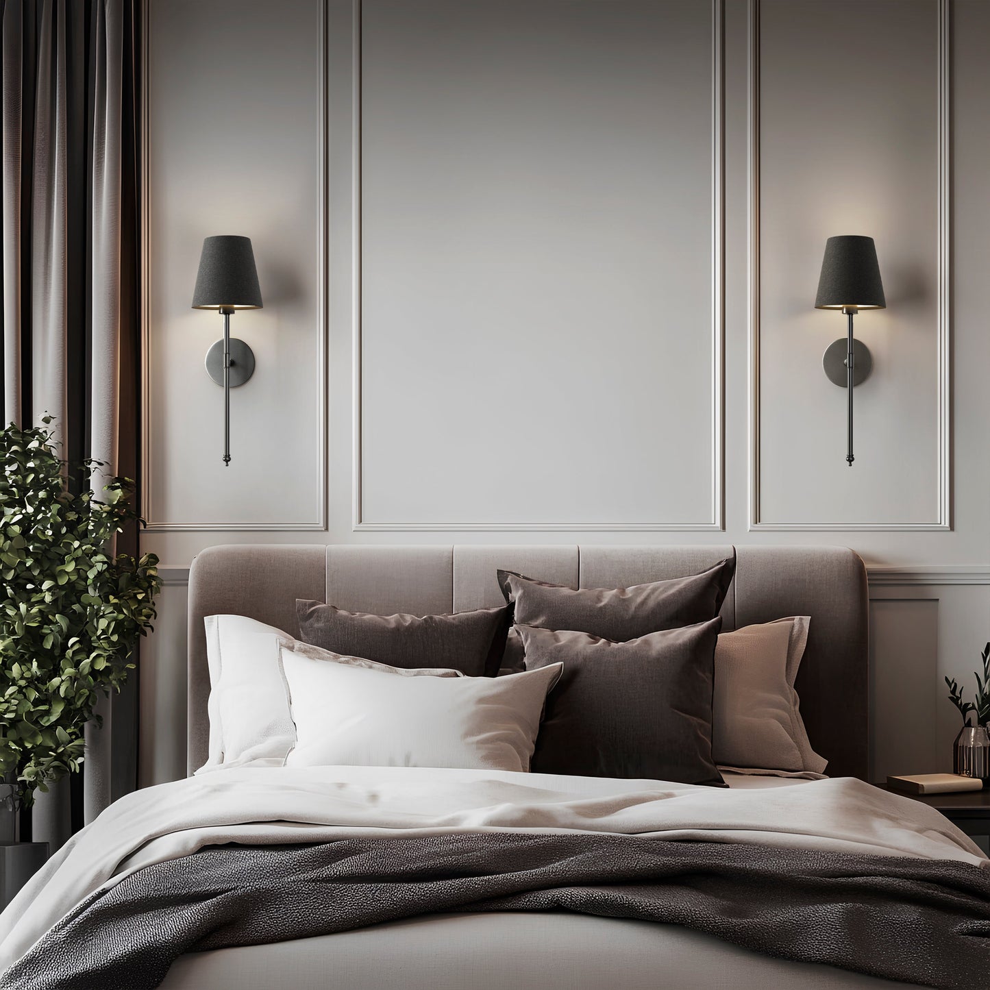 DRAHTLOSE DUNKLE WANDLEUCHTEN (SET AUS 2)