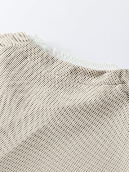 2-in-1 Raglanärmel Waffel-T-Shirt und Hose mit Bundfalten und Kordelzug, gerader Schnitt