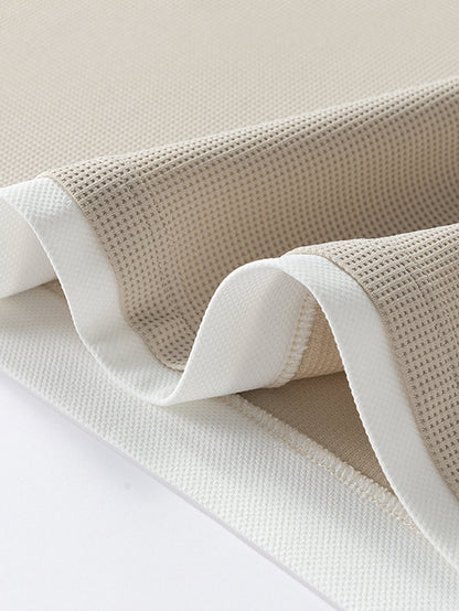 2-in-1 Raglanärmel Waffel-T-Shirt und Hose mit Bundfalten und Kordelzug, gerader Schnitt