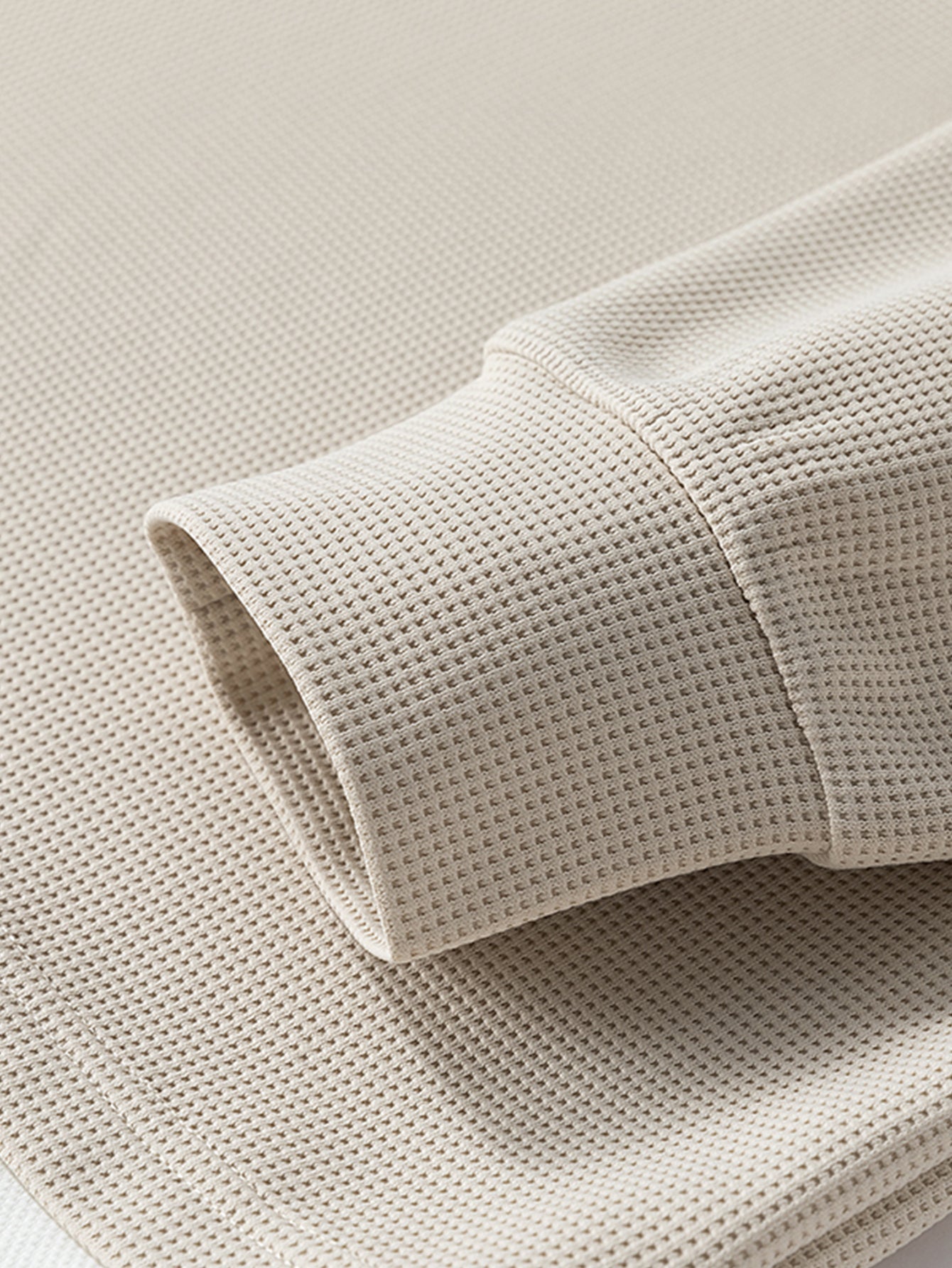 2-in-1 Raglanärmel Waffel-T-Shirt und Hose mit Bundfalten und Kordelzug, gerader Schnitt