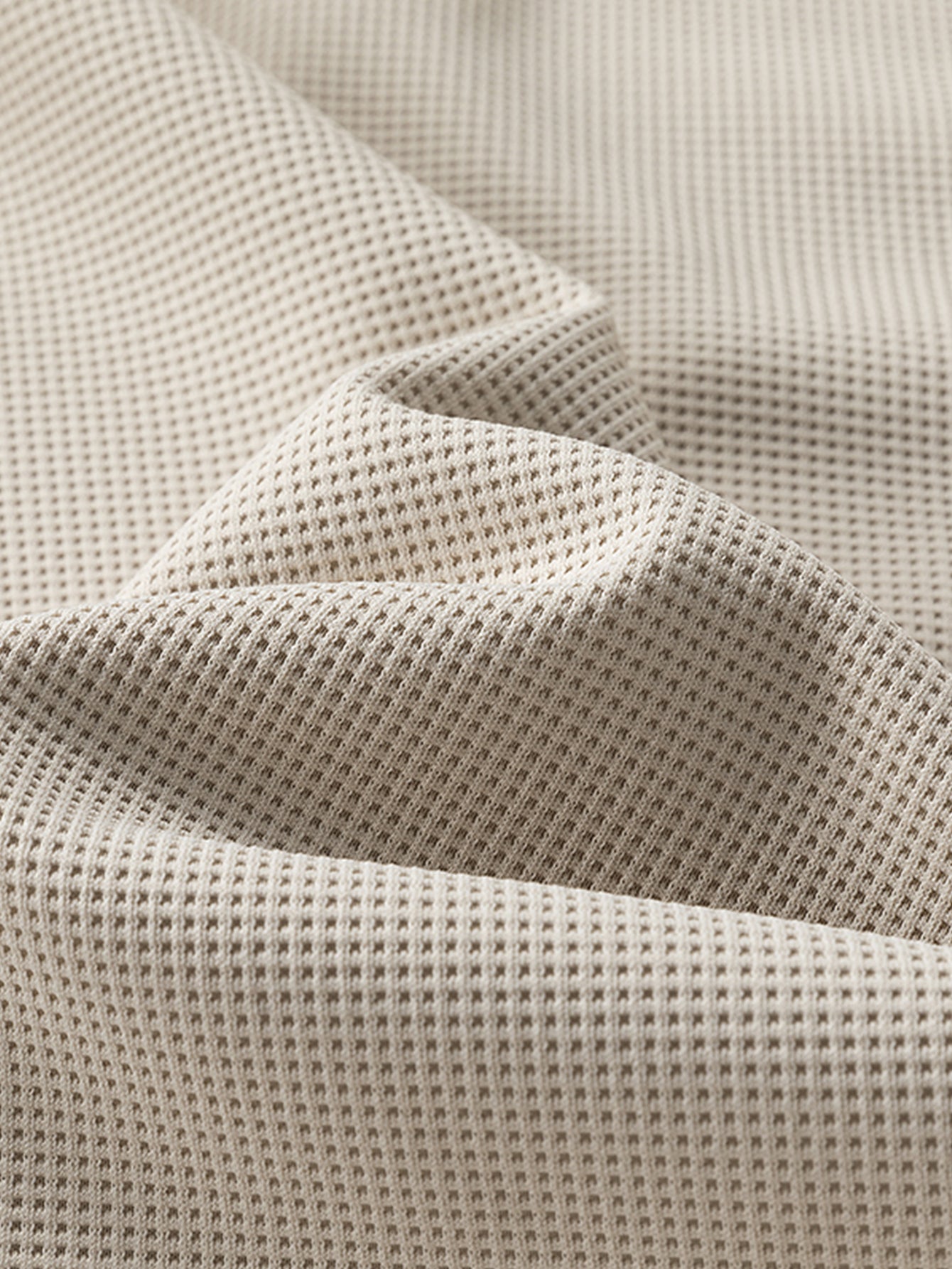 2-in-1 Raglanärmel Waffel-T-Shirt und Hose mit Bundfalten und Kordelzug, gerader Schnitt