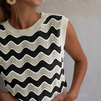 ADELBURG I ÄRMELLOSES ZOPFSTRICK-TOP