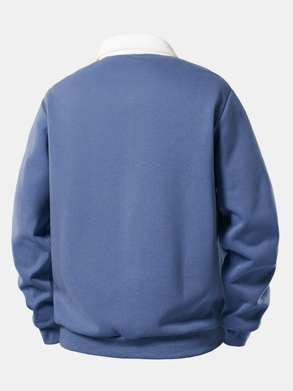 Pullover mit kontrastierendem Poloshirt-Kragen