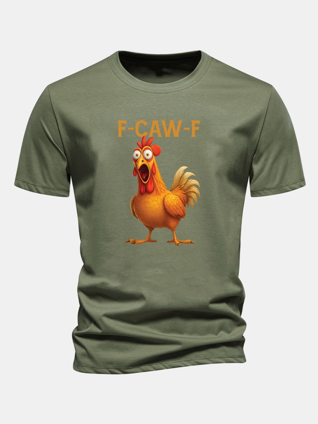 Baumwoll-T-Shirt mit regulärer Passform und Hahn-Design