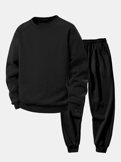 Basic Rundhals-Sweatshirt und Jogginghose