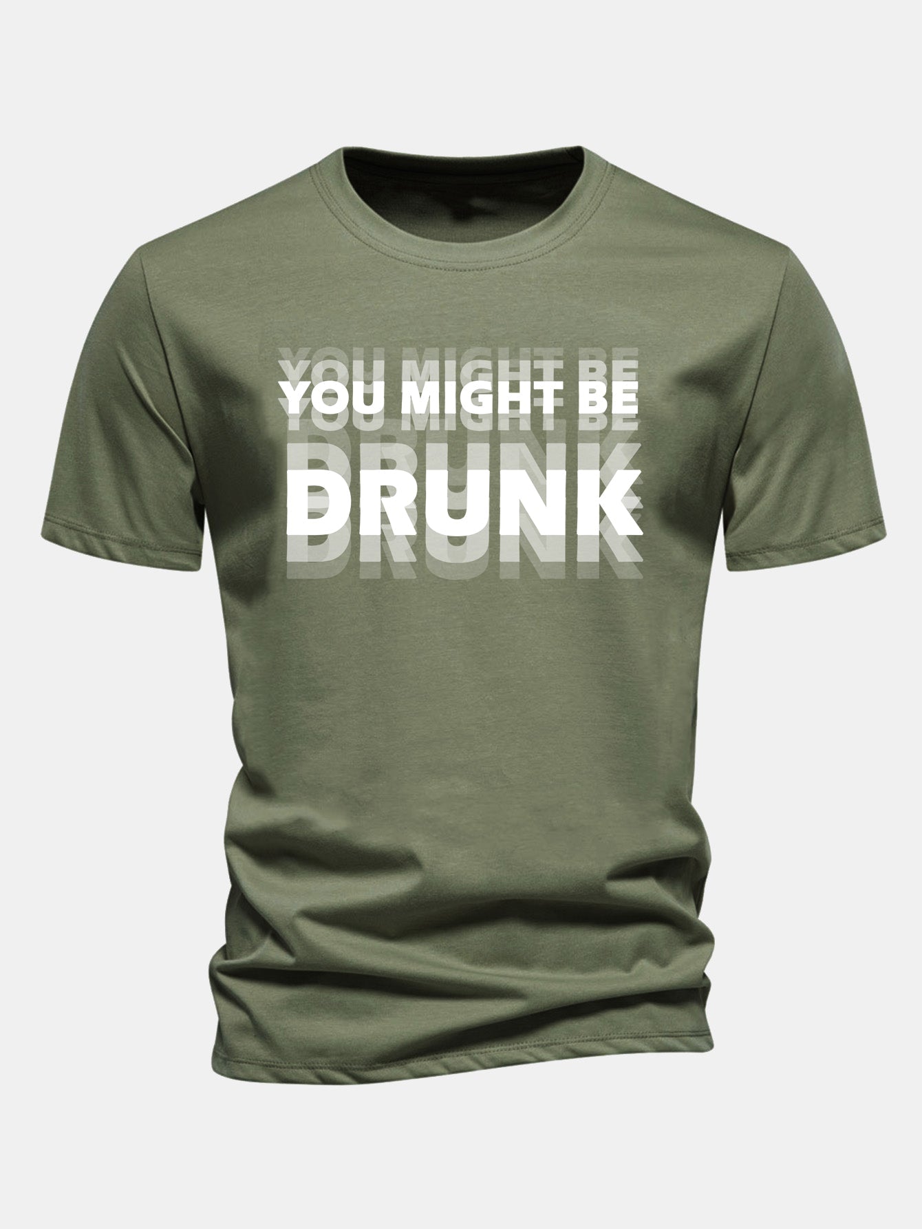 Baumwoll-T-Shirt in Regular Fit mit 'You Might Be Drunk'-Print