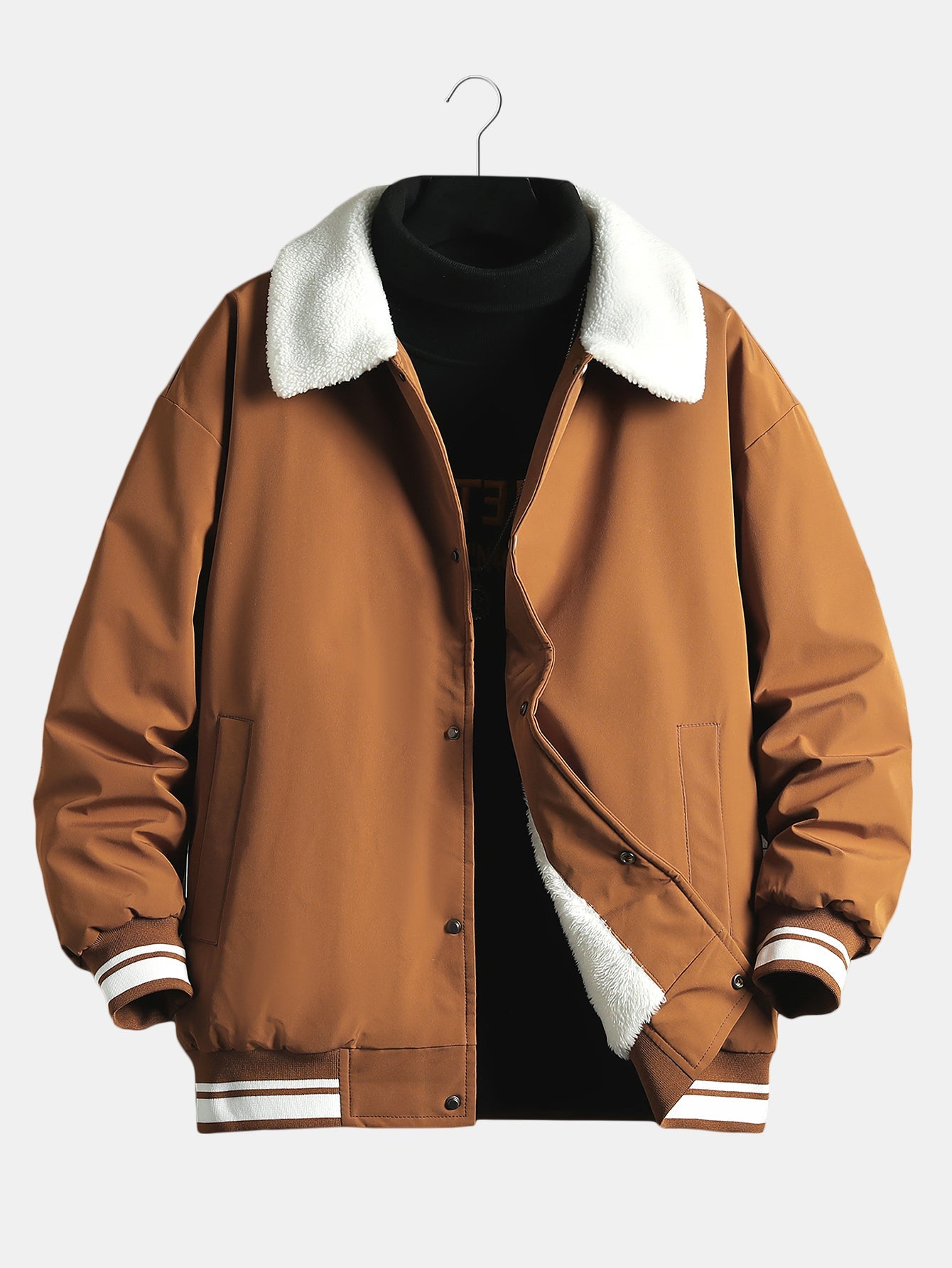 Fleecegefütterte Teddy-Baseballjacke