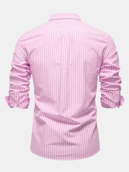 Cowboy-Stickerei Baumwoll-Oxford Hemd mit Streifen