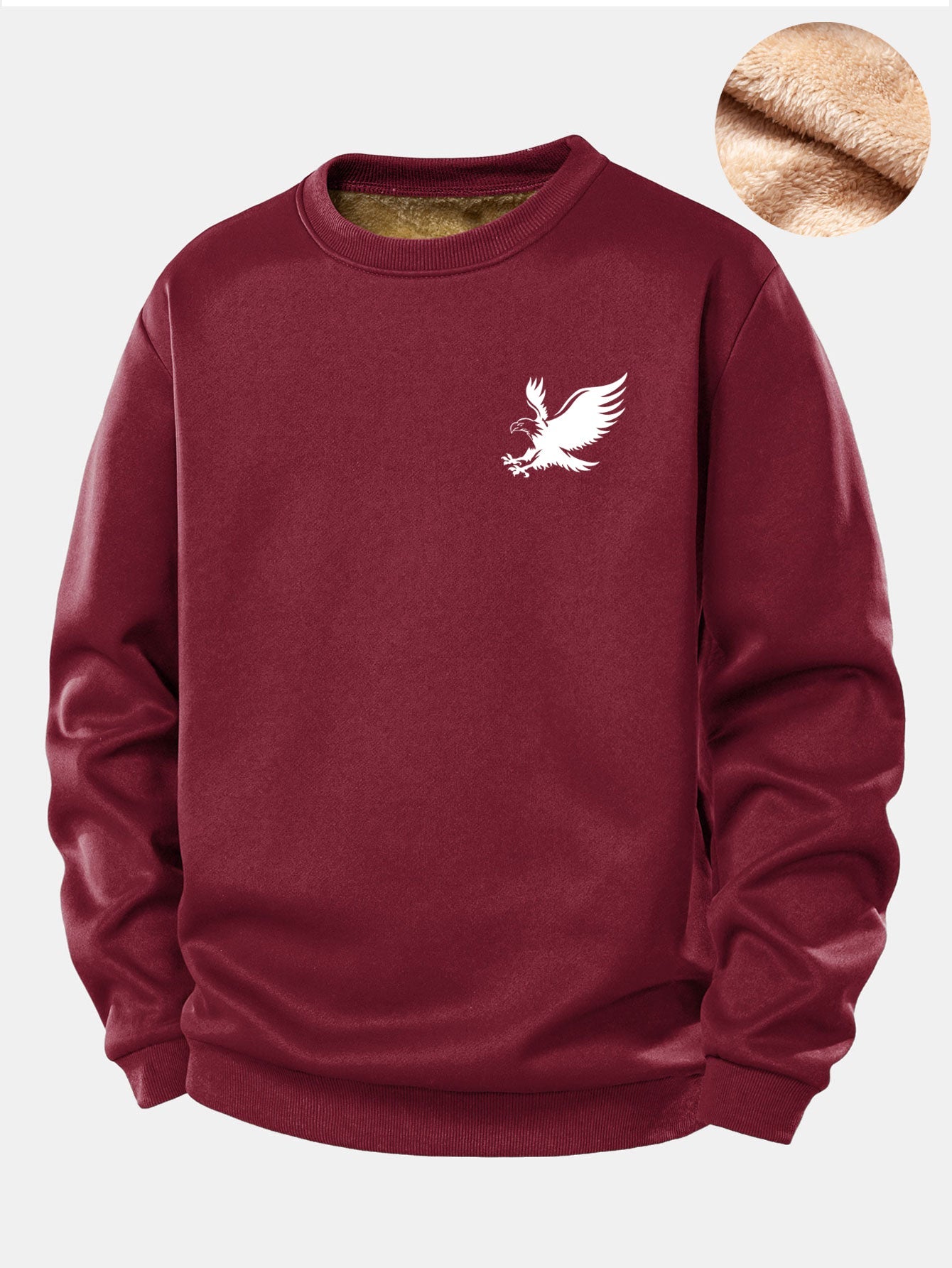 Soaring Eagle Graphic Teddy Fleece Pullover Sweatshirt