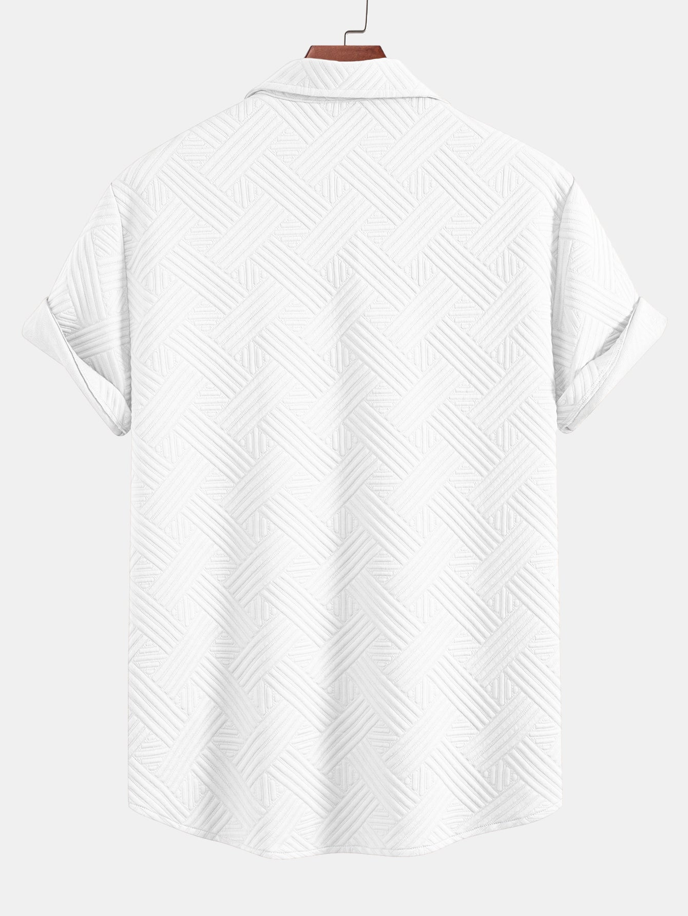 Gestreiftes Jacquard-Hemd mit Knopfleiste und Shorts mit Kordelzug