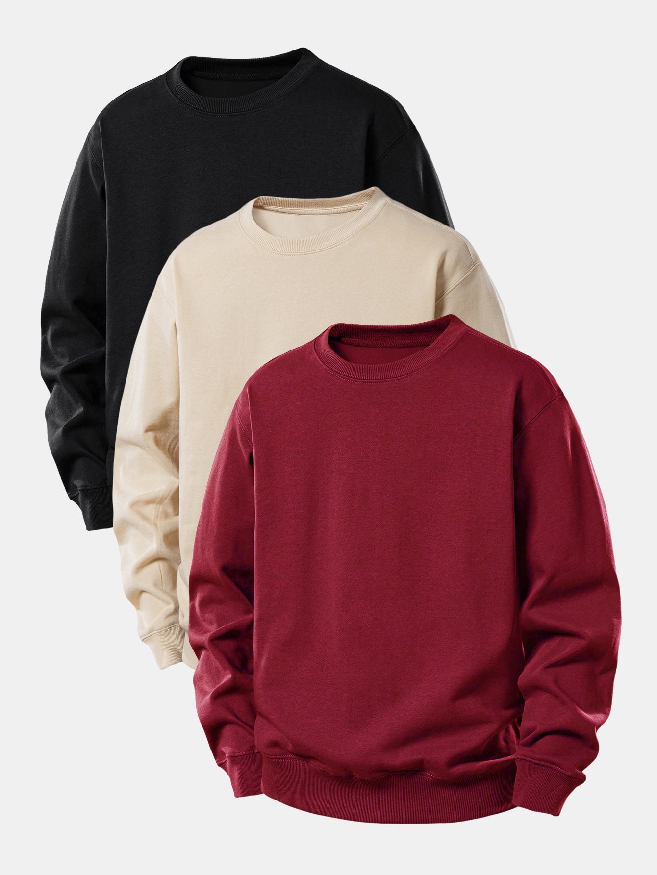 3 Stück Basic Relax Fit Sweatshirt
