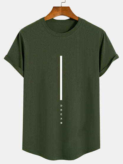 Dream Stripe Print Cotton Bow Hem T-Shirt