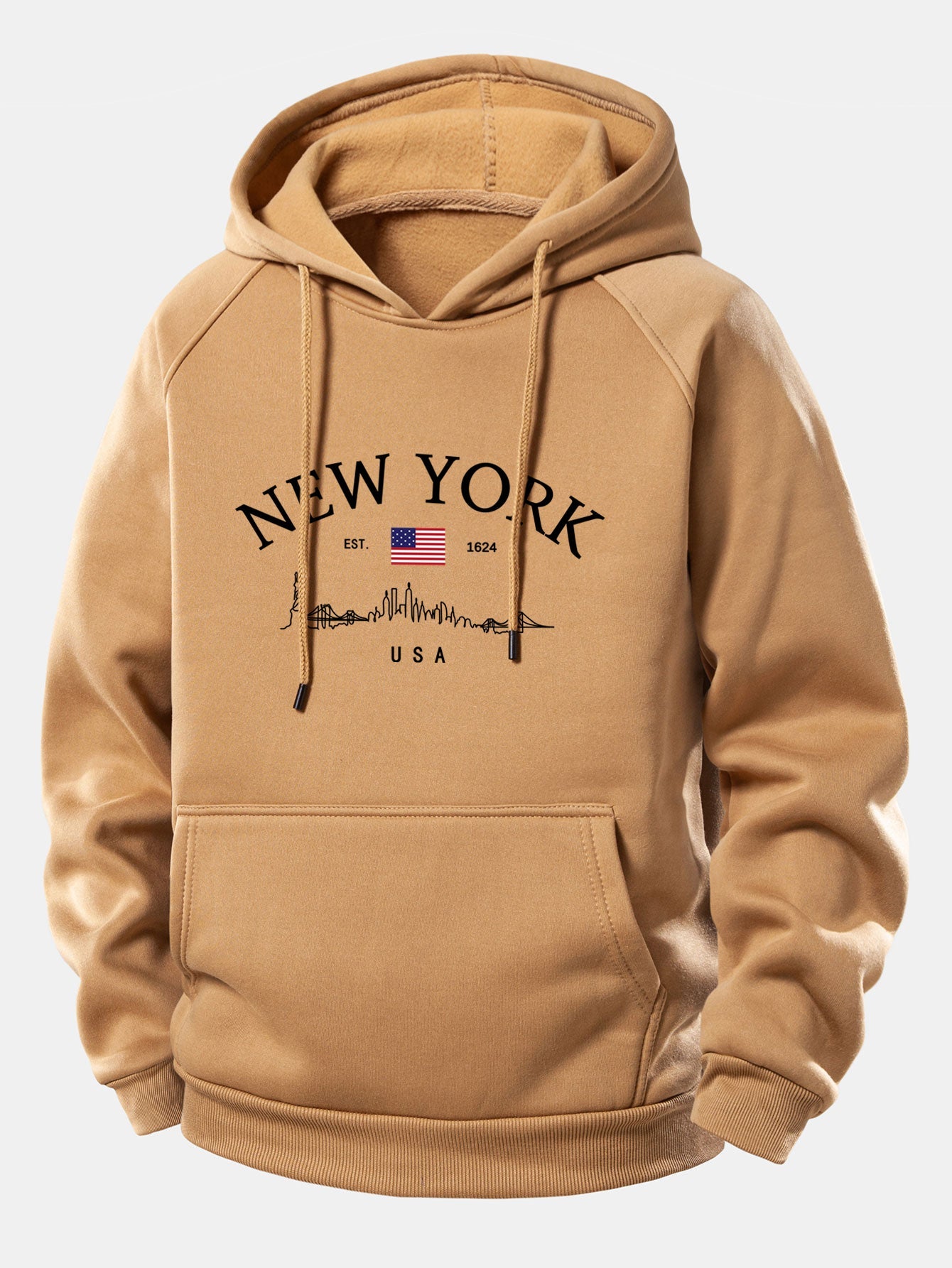 New York Druck Kordelzug Kapuzenpullover