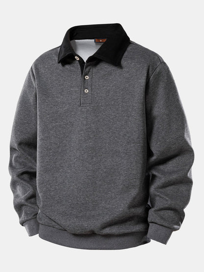 Pullover mit kontrastierendem Poloshirt-Kragen