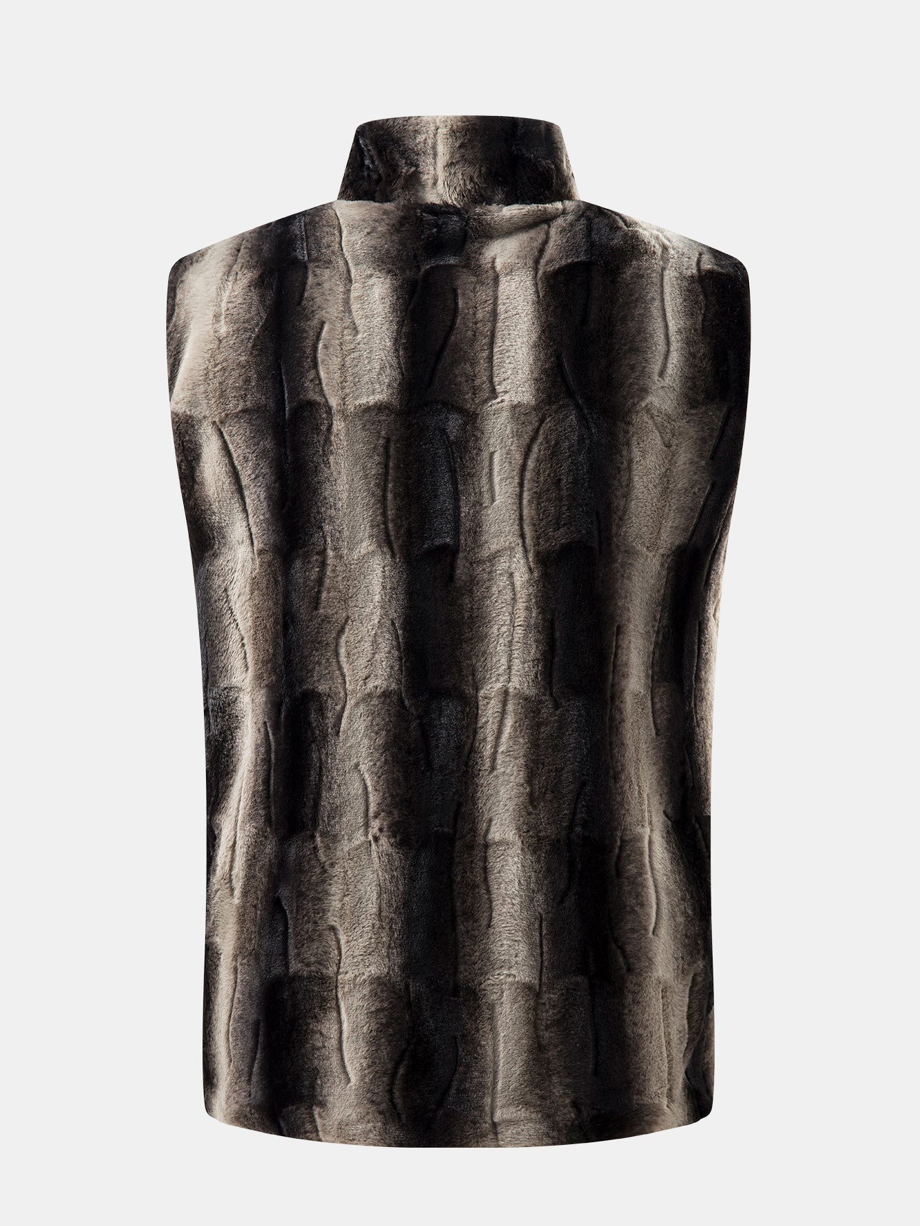 Kunstpelz Reißverschluss Stehkragen Weste