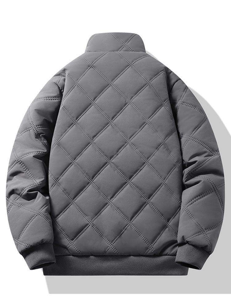 Steppjacke mit Stehkragen und Kunstfellfutter