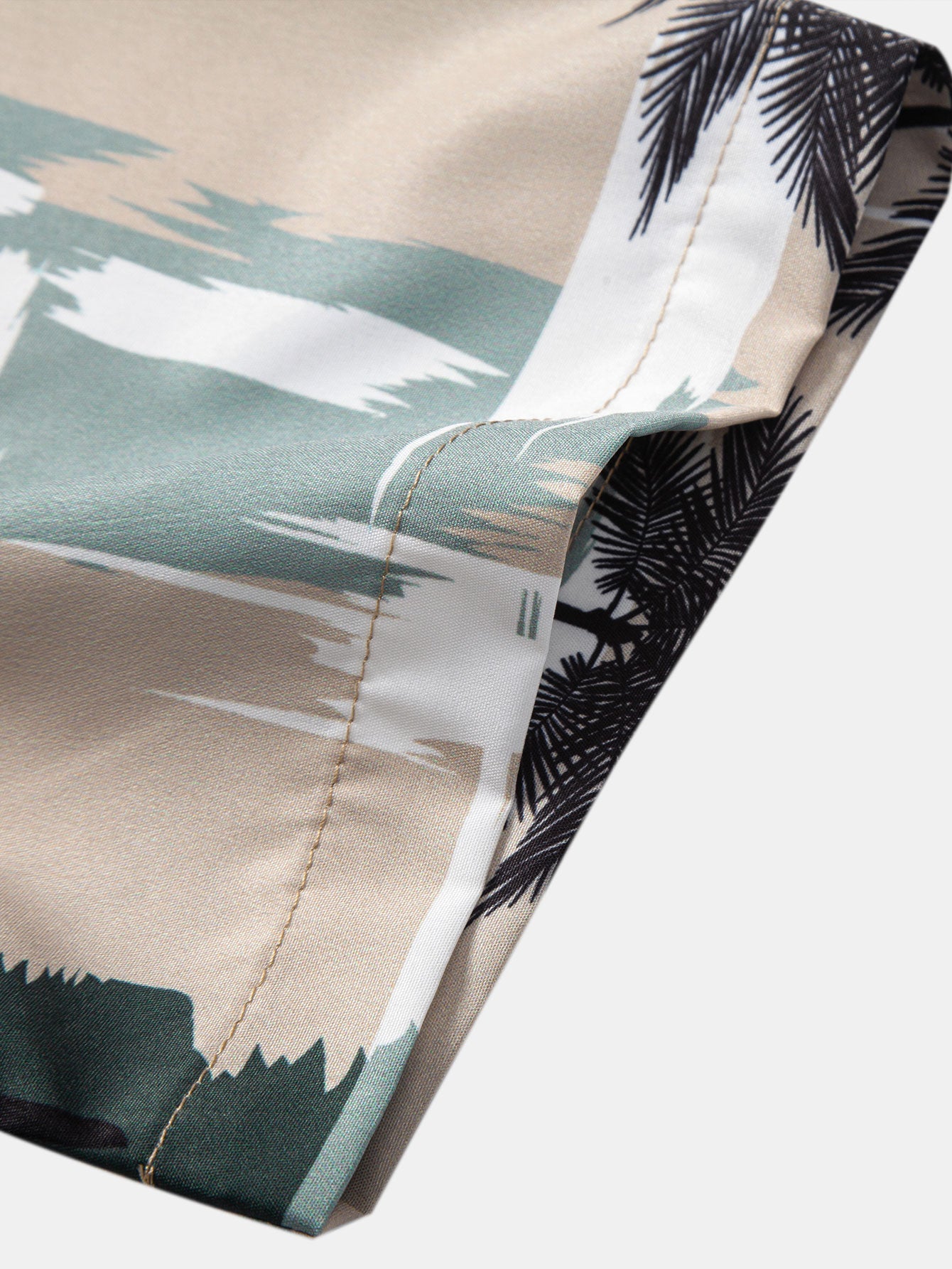 Palmenbaum Farbblock Druck Knopf-Down Hemd und Badehose