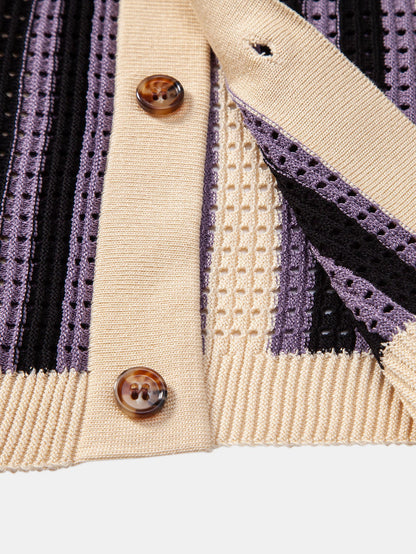 Gestreiftes Häkelshirt mit Augenloch