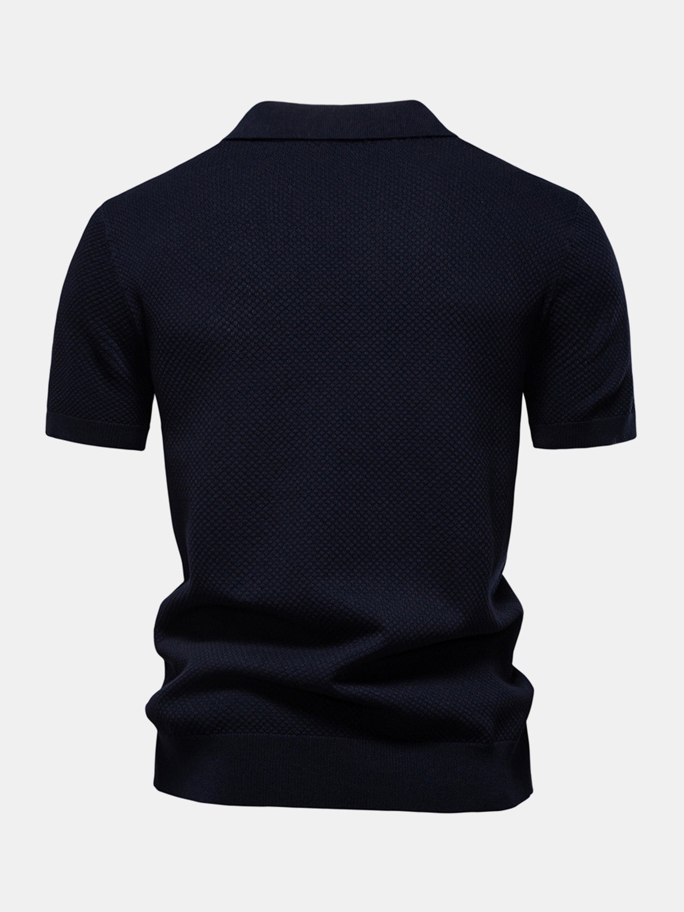 V-Neck Pineapple Pattern Knit Polo