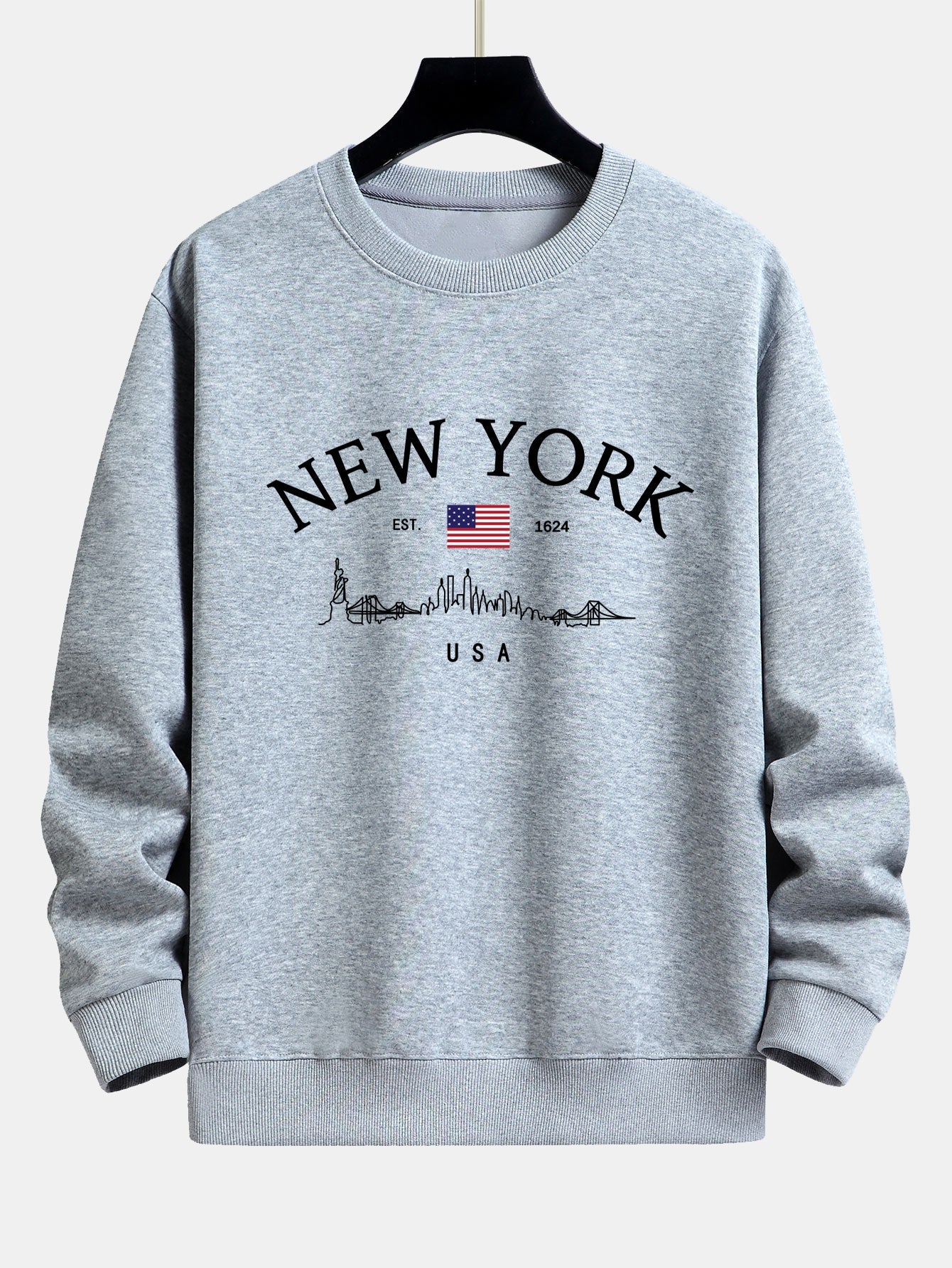 New York Druck Locker sitzendes Sweatshirt