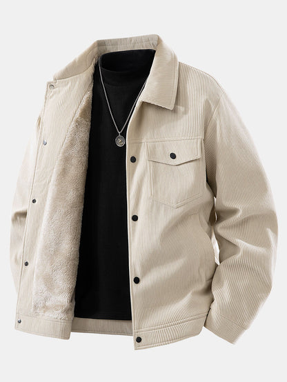 Teddygefütterte Cordjacke mit Taschen