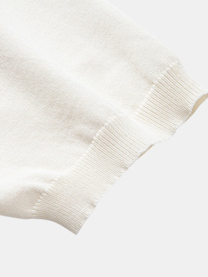 Gestreiftes Geometrisches Jacquard Poloshirt