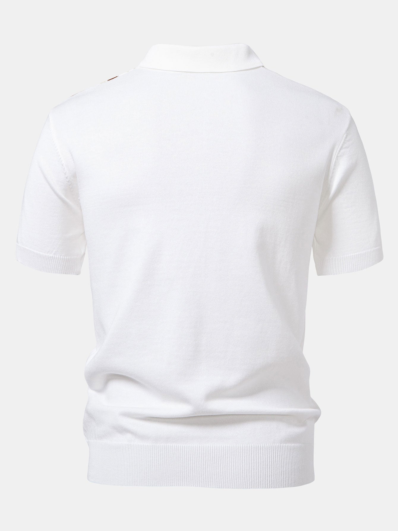 Gestreiftes Strick-Poloshirt mit Reißverschluss und gerade geschnittene Ripp-Hose