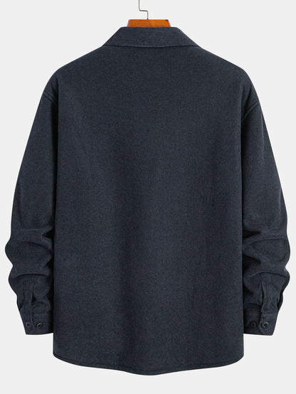 Teddygefüttertes Cordhemd mit langen Ärmeln