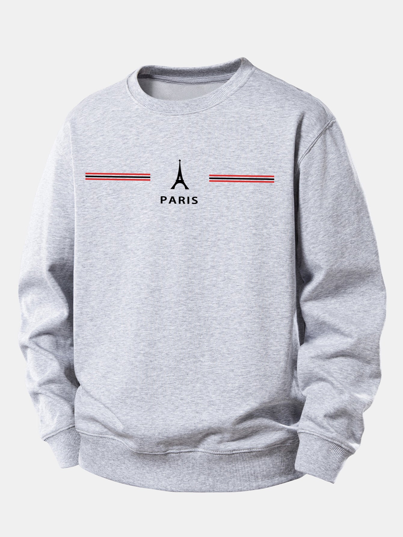 Paris Streifenmuster Locker sitzendes Sweatshirt