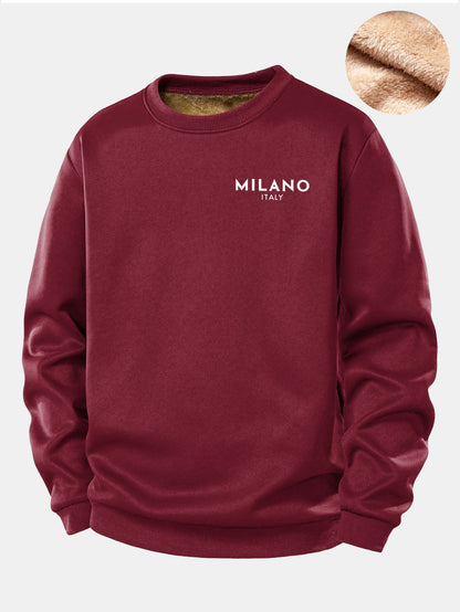 Milano Print Teddy Fleece Lined Sweatshirt