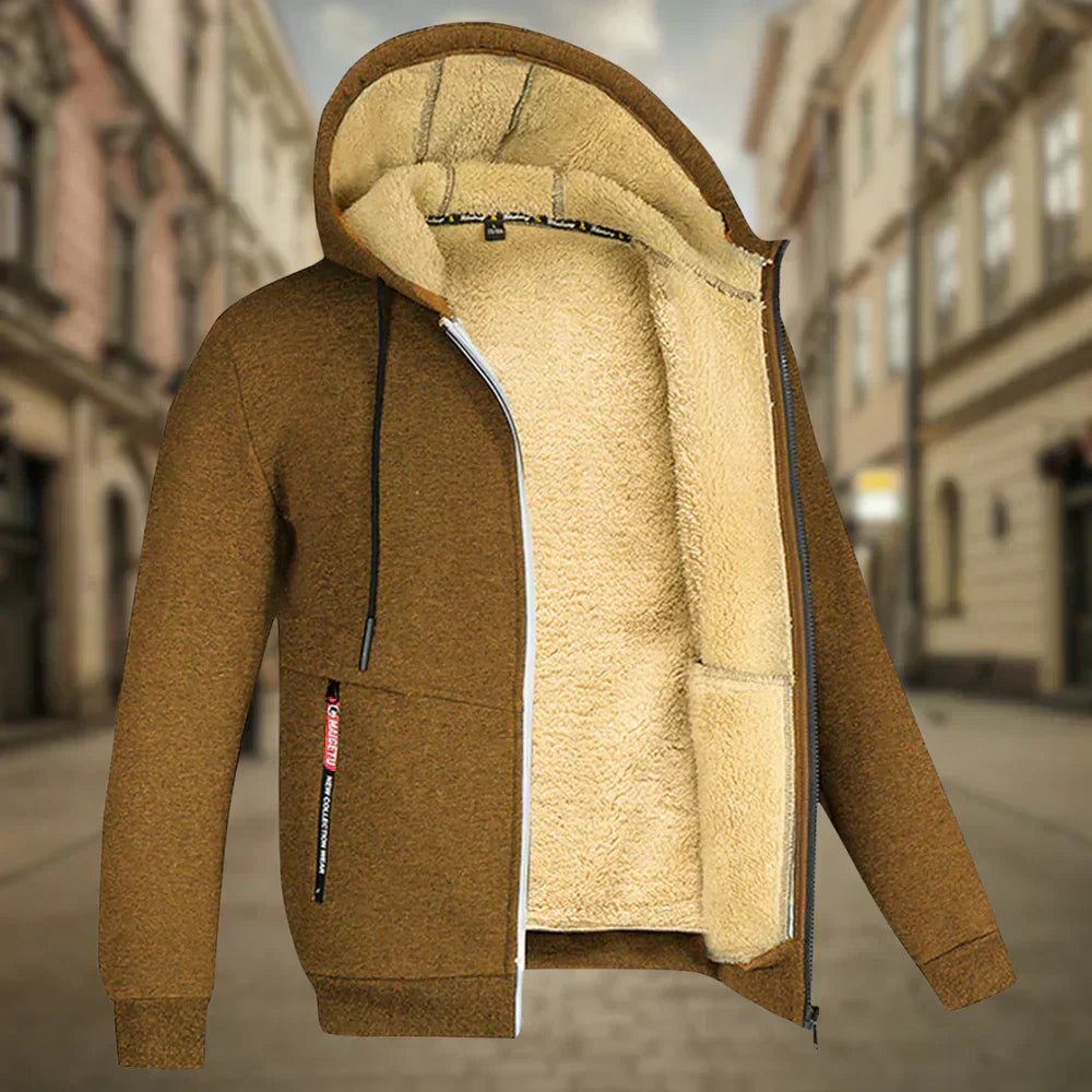 Fleece-Hoodie für Herren, bequem und warm für den Herbst.