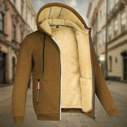 Fleece-Hoodie für Herren, bequem und warm für den Herbst.