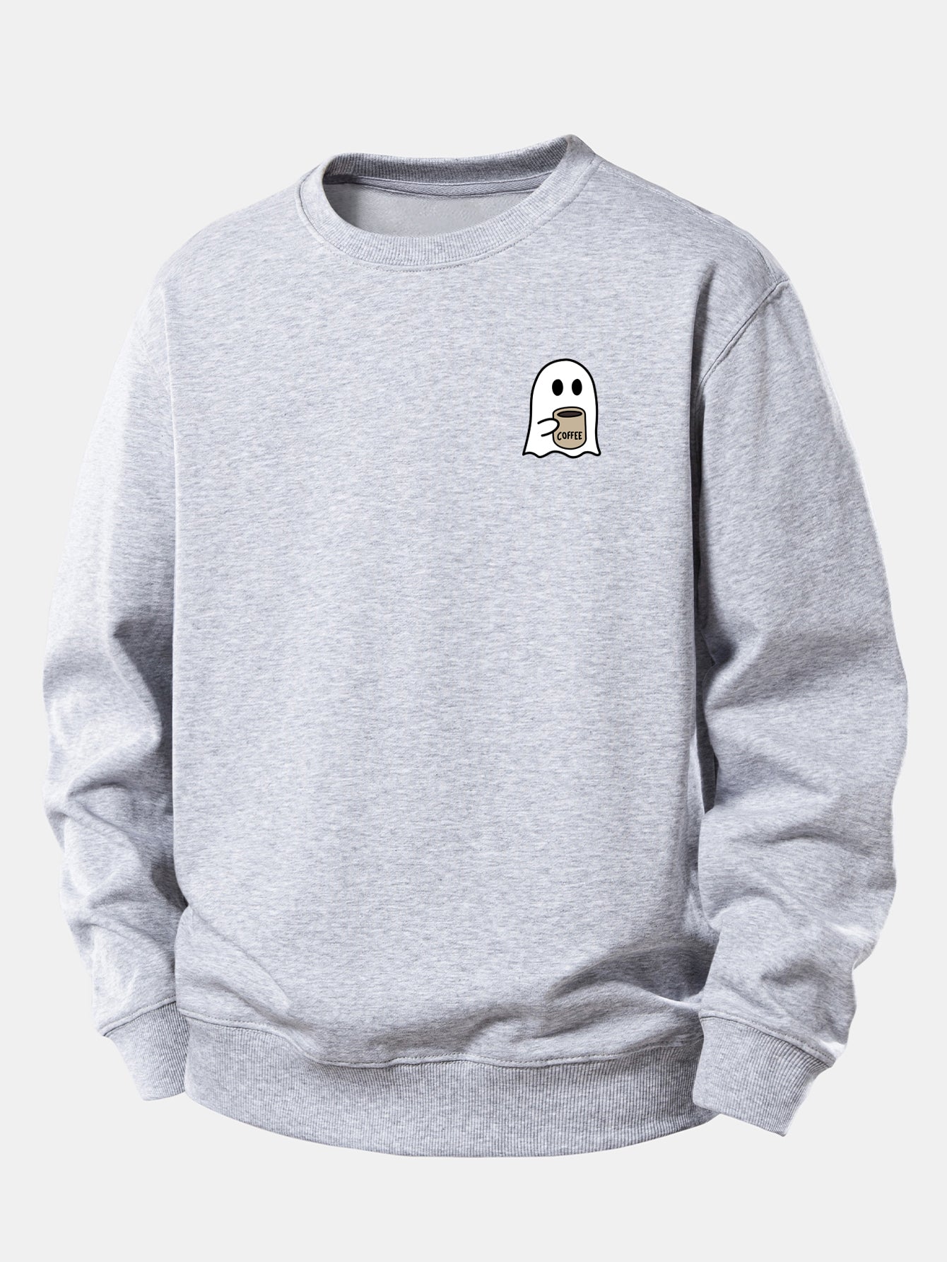 Relaxed Fit Sweatshirt with Ghost Coffee Design