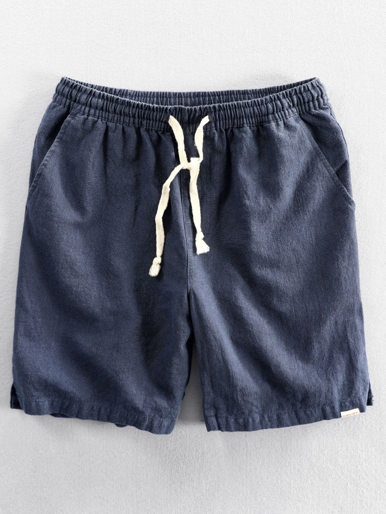 Shorts aus Leinen-Baumwoll-Mix mit verstellbarem Kordelzug