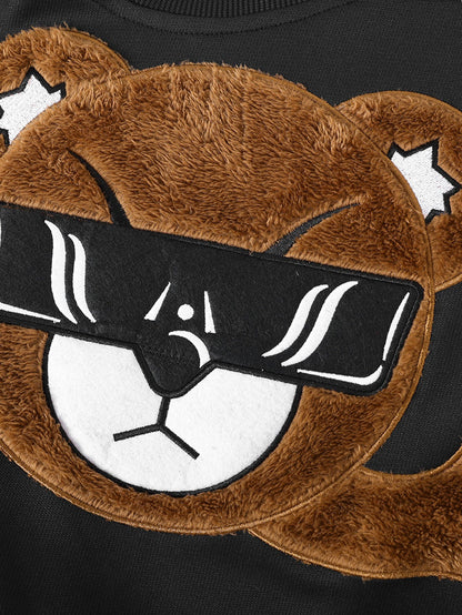 Teddy Bear Sonnenbrillen Rundhalsausschnitt Sweatshirt