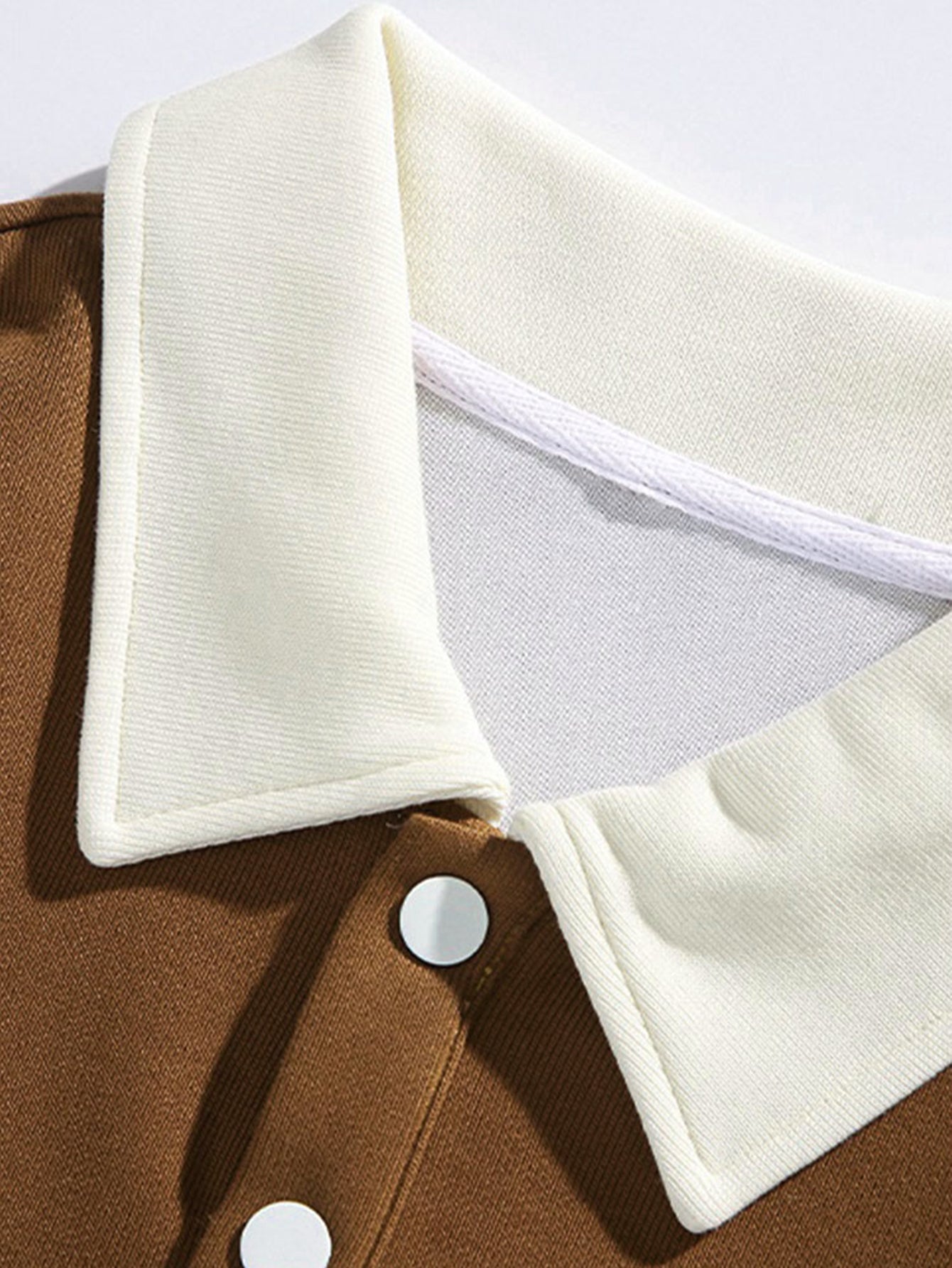 Casual Colorblock Patchwork Polo Sweatshirt