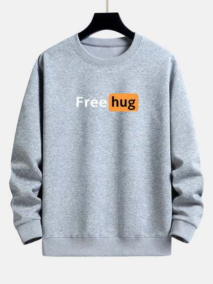 Free Hug Druck Locker sitzendes Sweatshirt