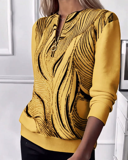 Stutz I Lässiges Bedrucktes Zip-Sweatshirt