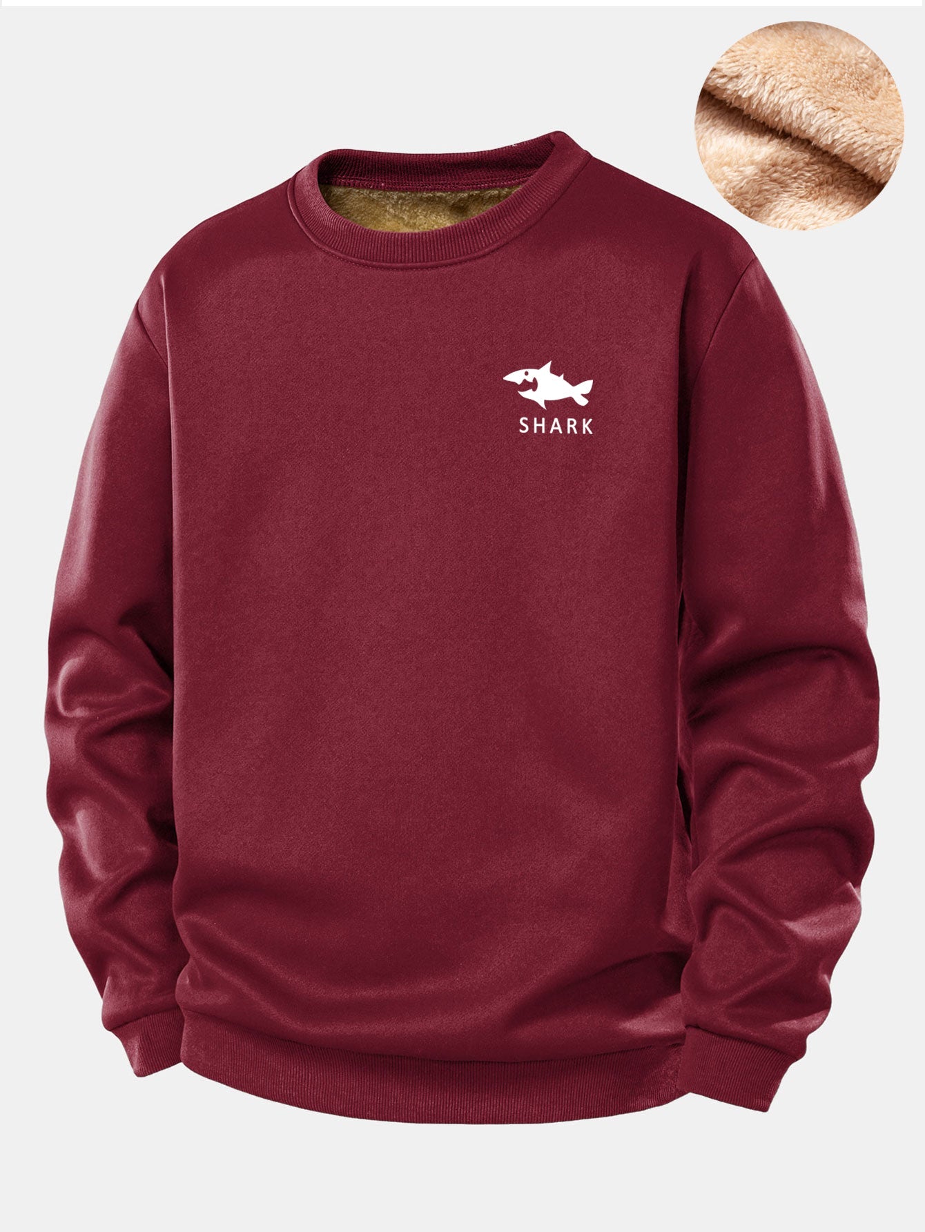 Fleece-Sweatshirt mit Hai-Design und kuscheligem Teddyfutter