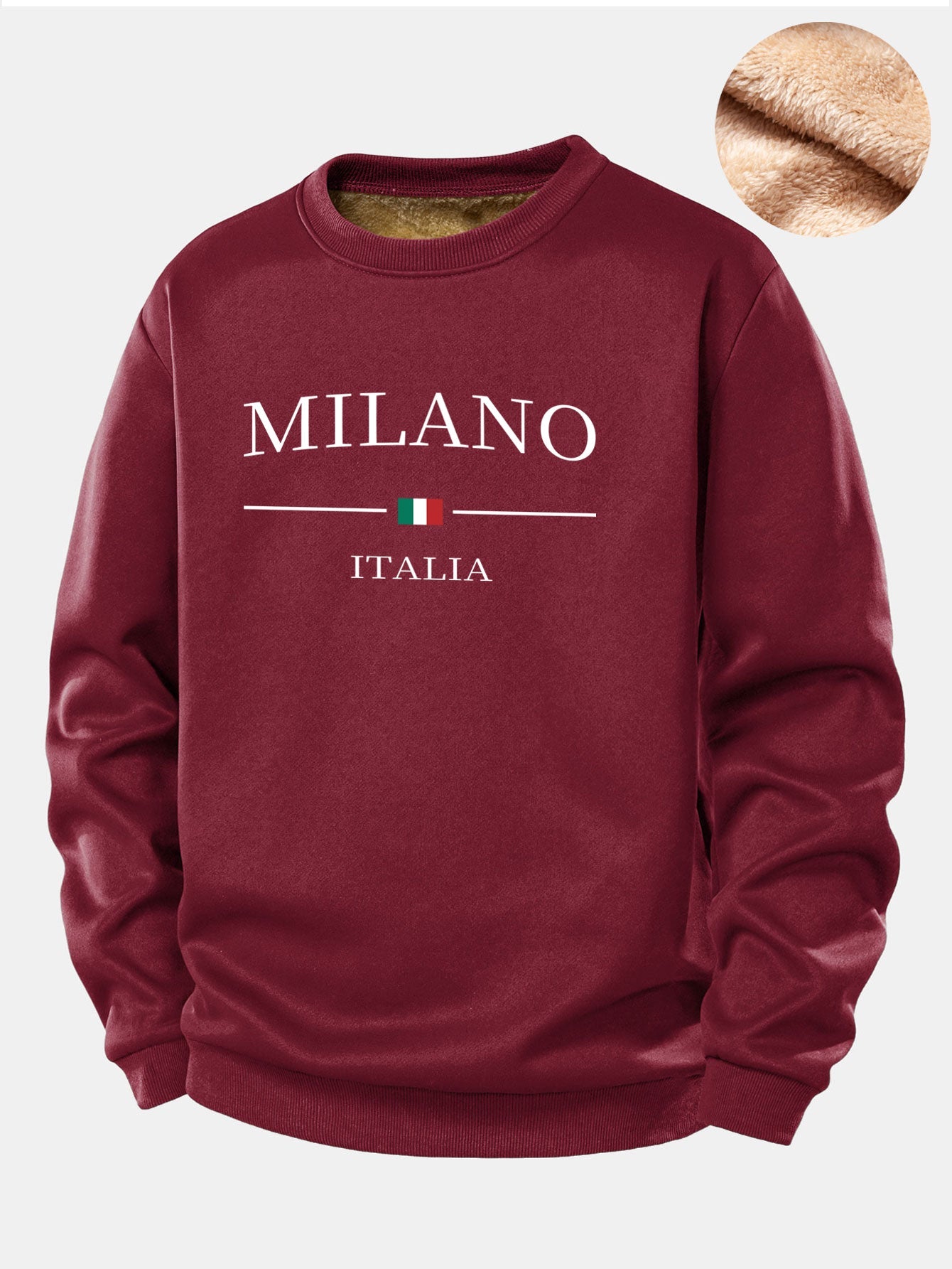 Milano Print Fleece-Lined Teddy Sweatshirt