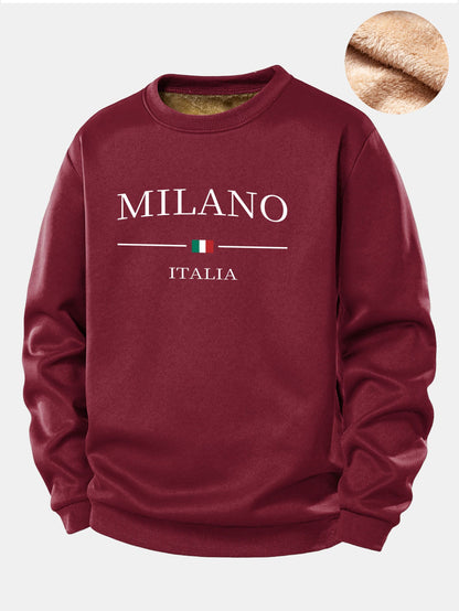 Milano Print Fleece-Lined Teddy Sweatshirt