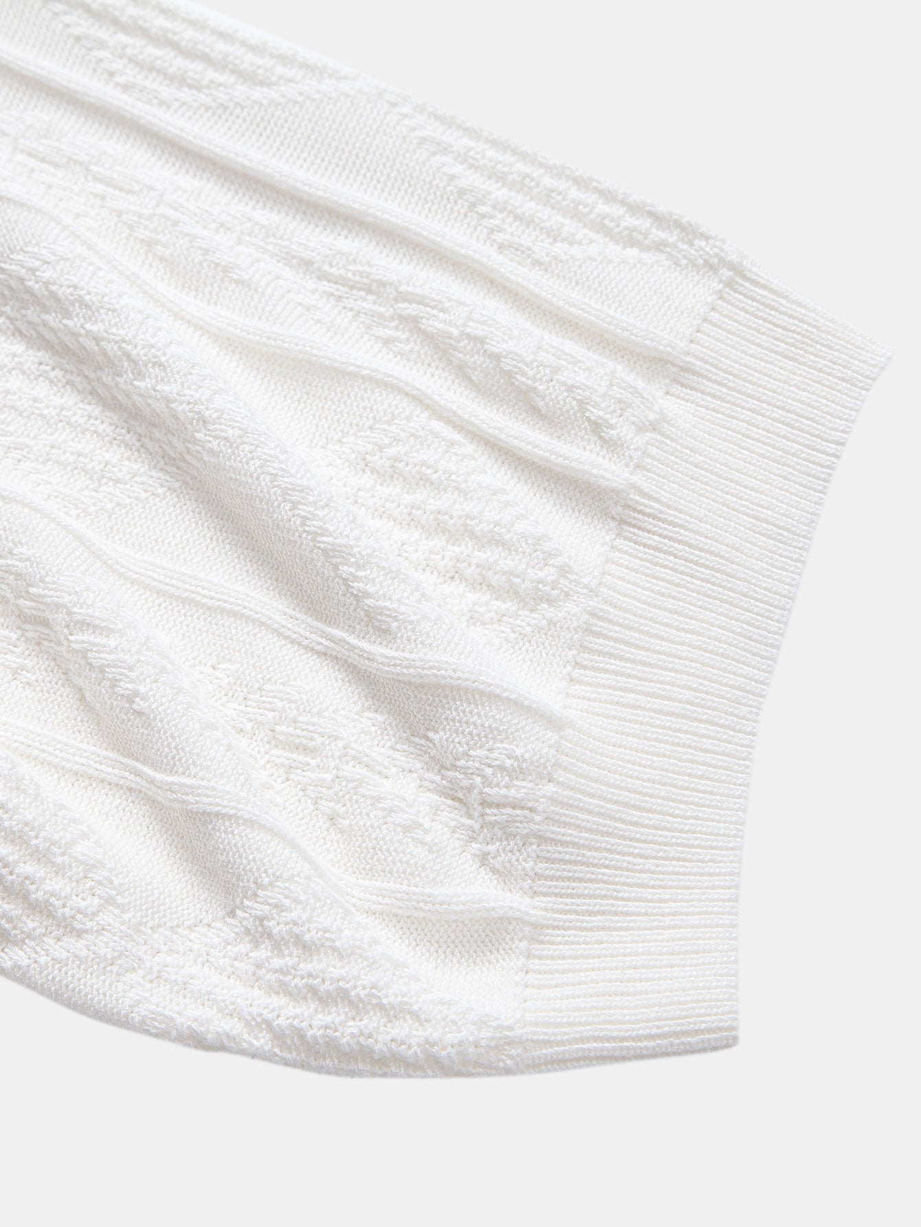 Geometrisches Jacquard-Strickpoloshirt