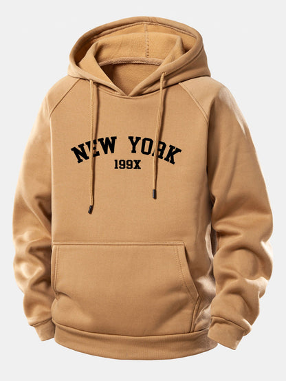 New York Print Hoodie with Drawstring