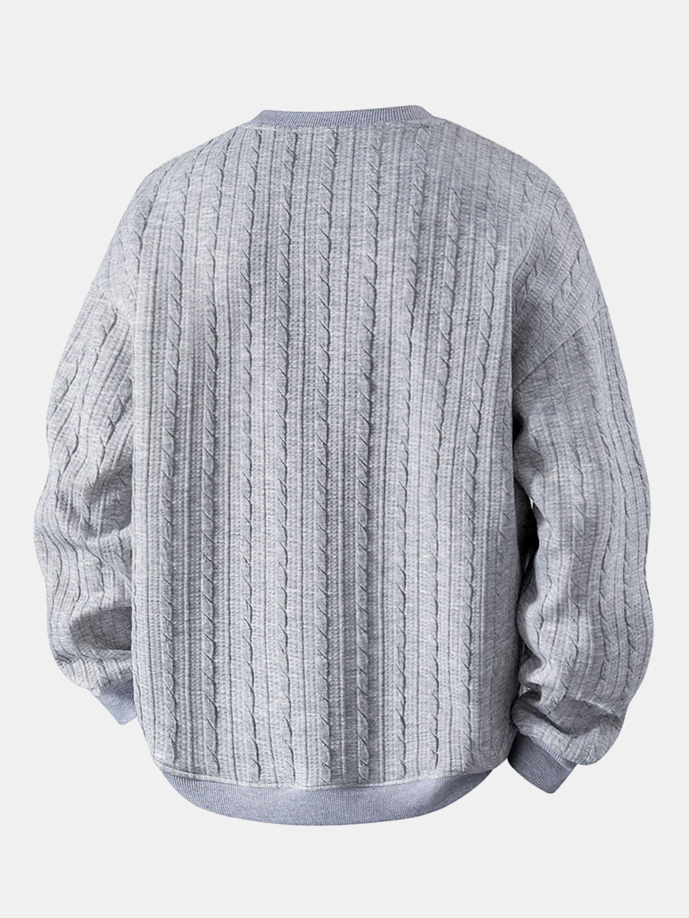 Jacquard-Sweatshirt mit Rundhalsausschnitt und Twist-Muster in lässiger Passform