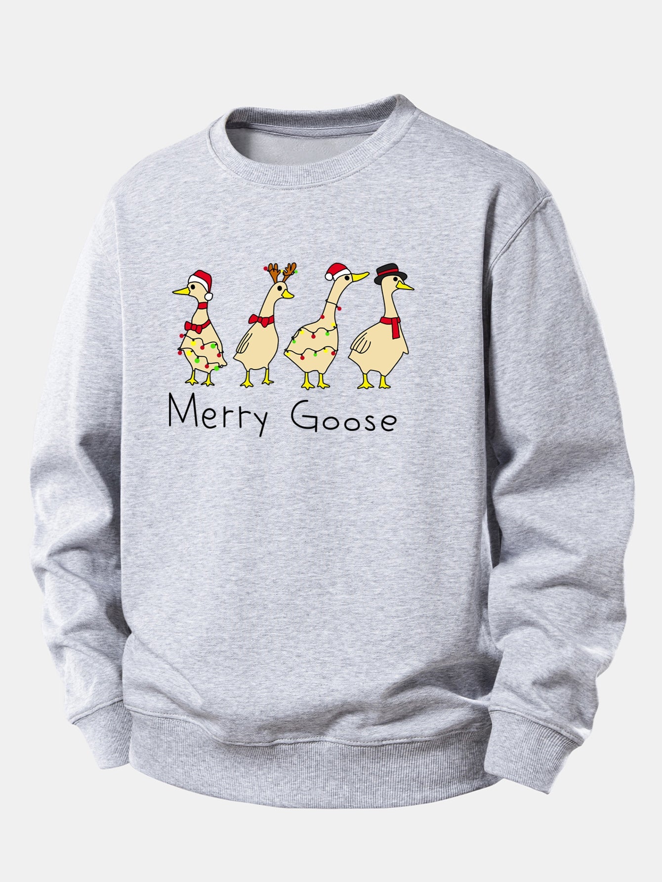 Locker Geschnittenes Sweatshirt mit Weihnachtsente-Design